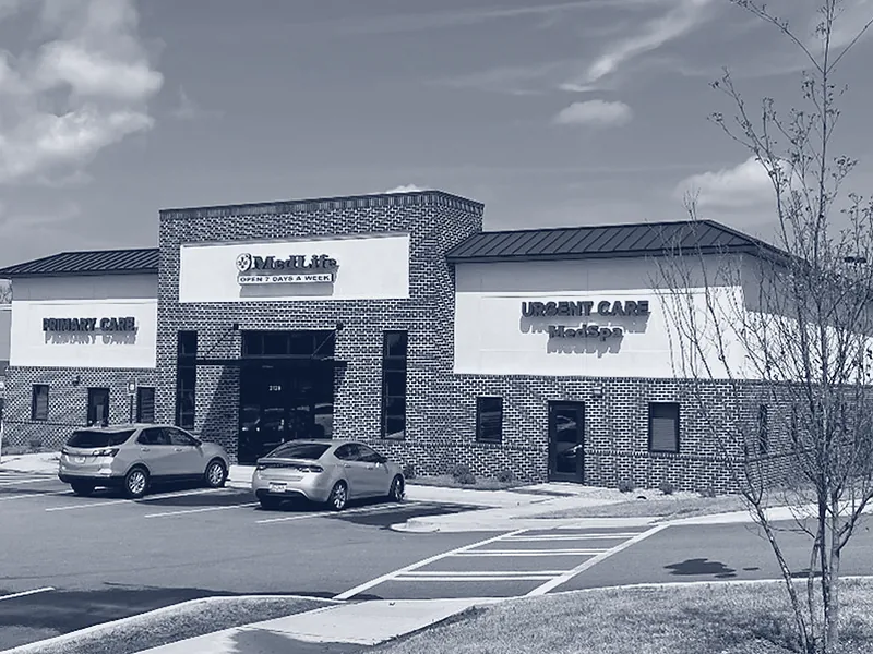 Med-Life urgent care building and parking